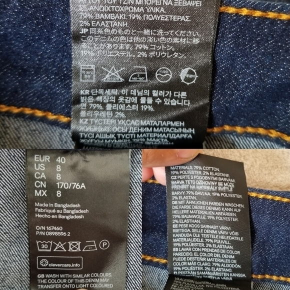 H&M &DENIM Skinny Regular Ankle Dark Blue Denim Size 8 - Picture 9 of 9